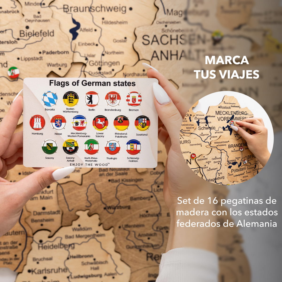 Mapa de Alemania Madera - Dorado