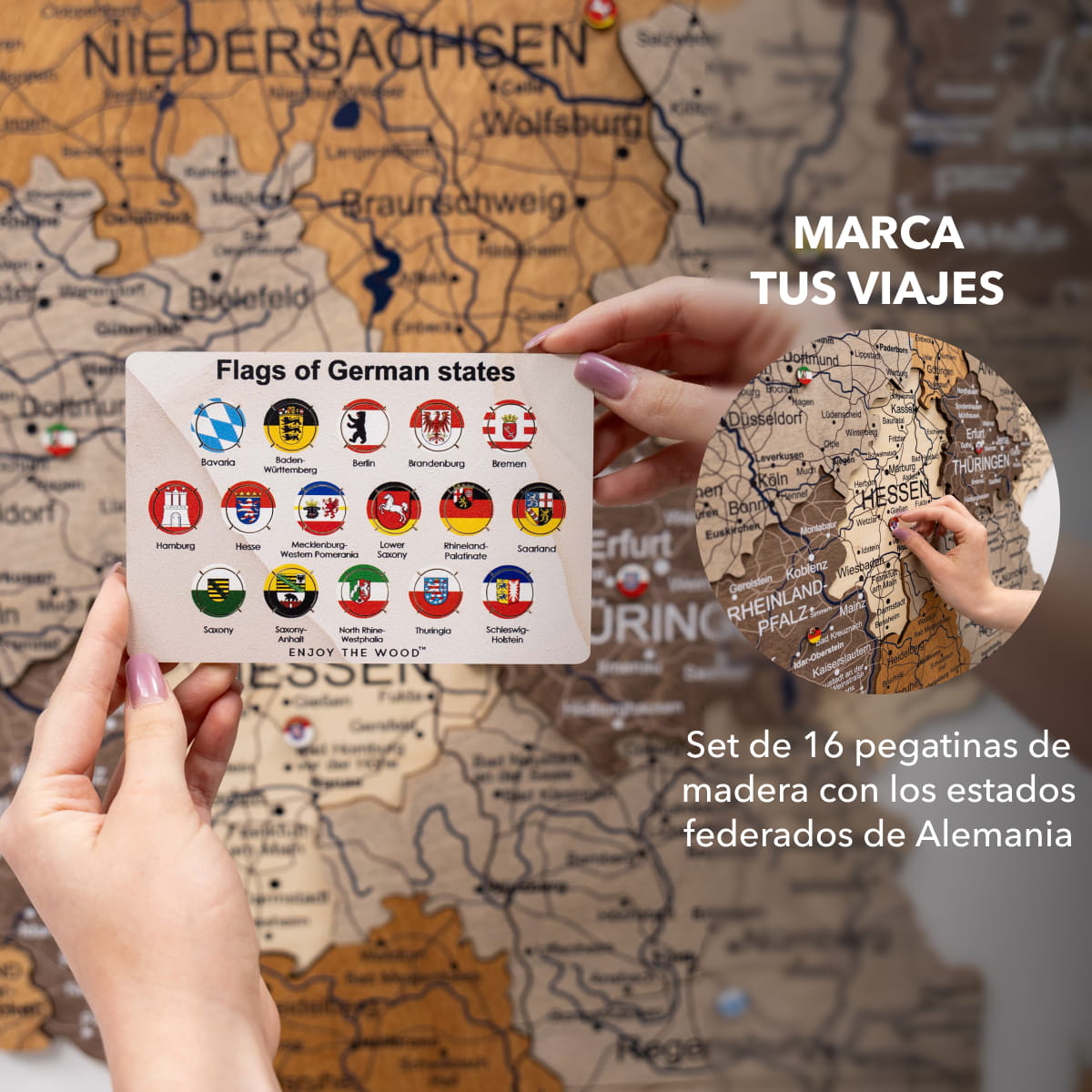 Mapa de Alemania Madera - Multicolor