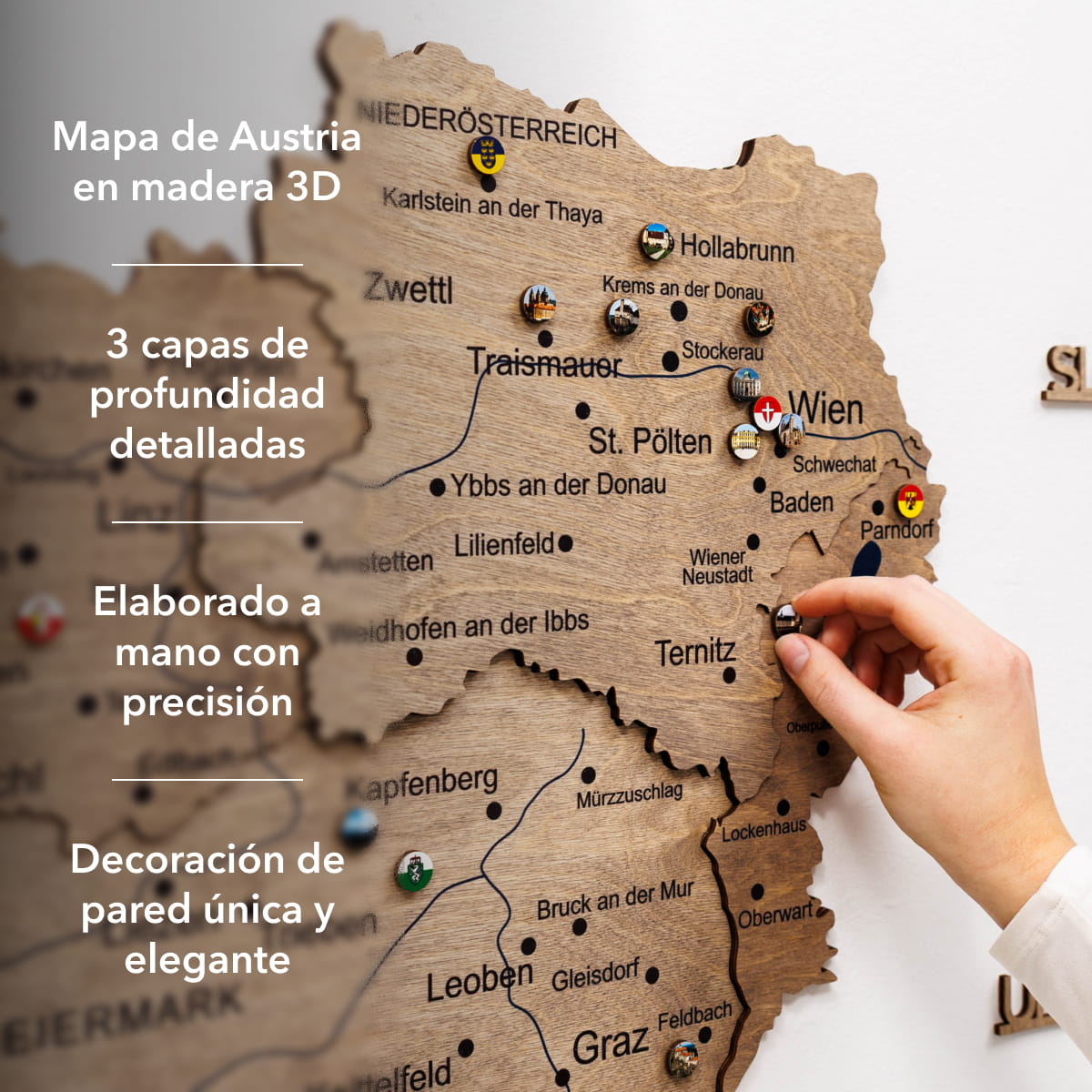 Mapa de Austria Madera - Terra