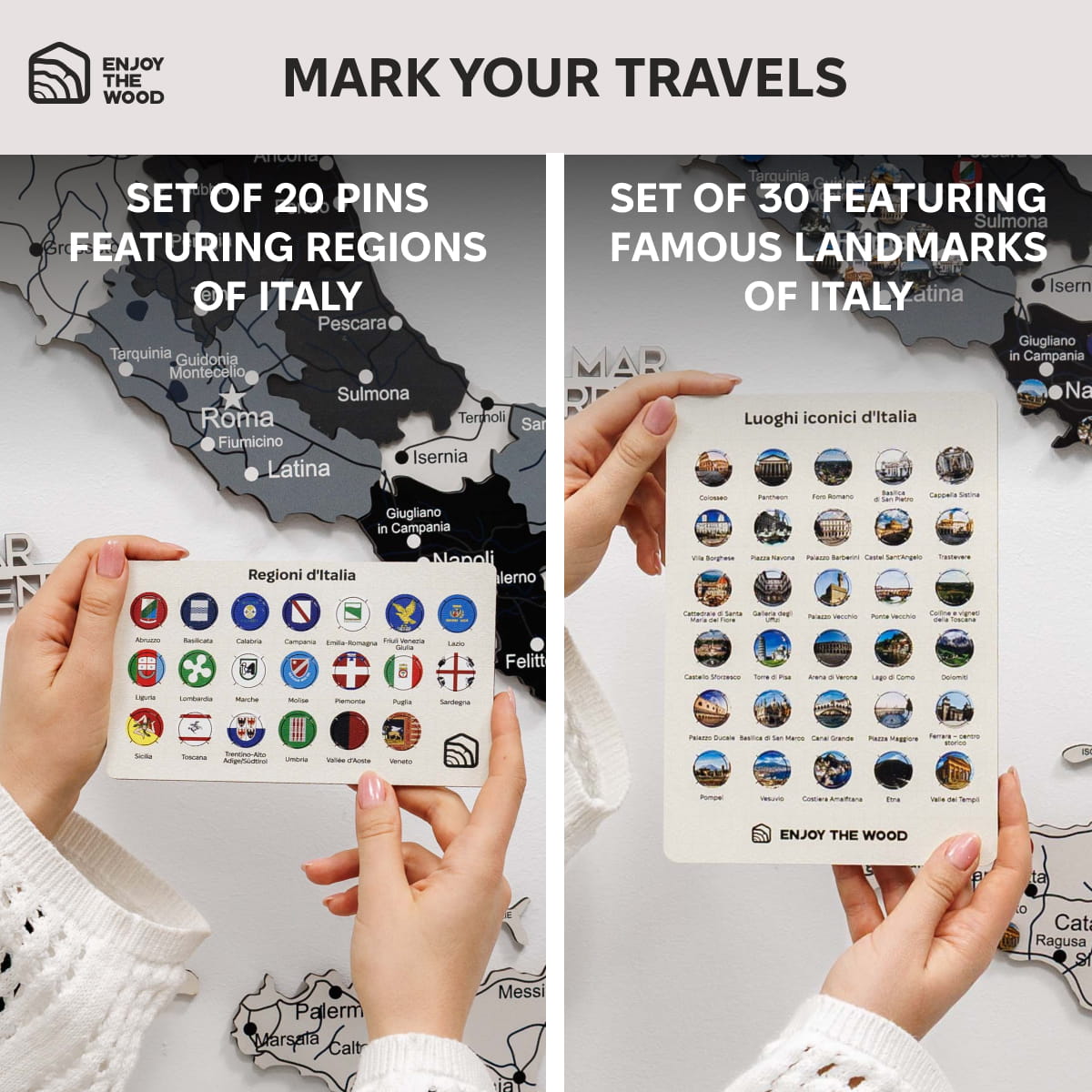 Mapa de Italia Madera - Nordik