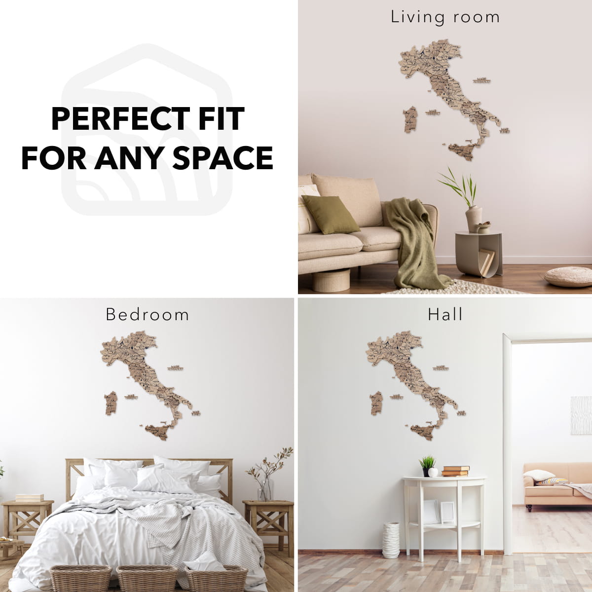 Mapa de Italia Madera - Terra