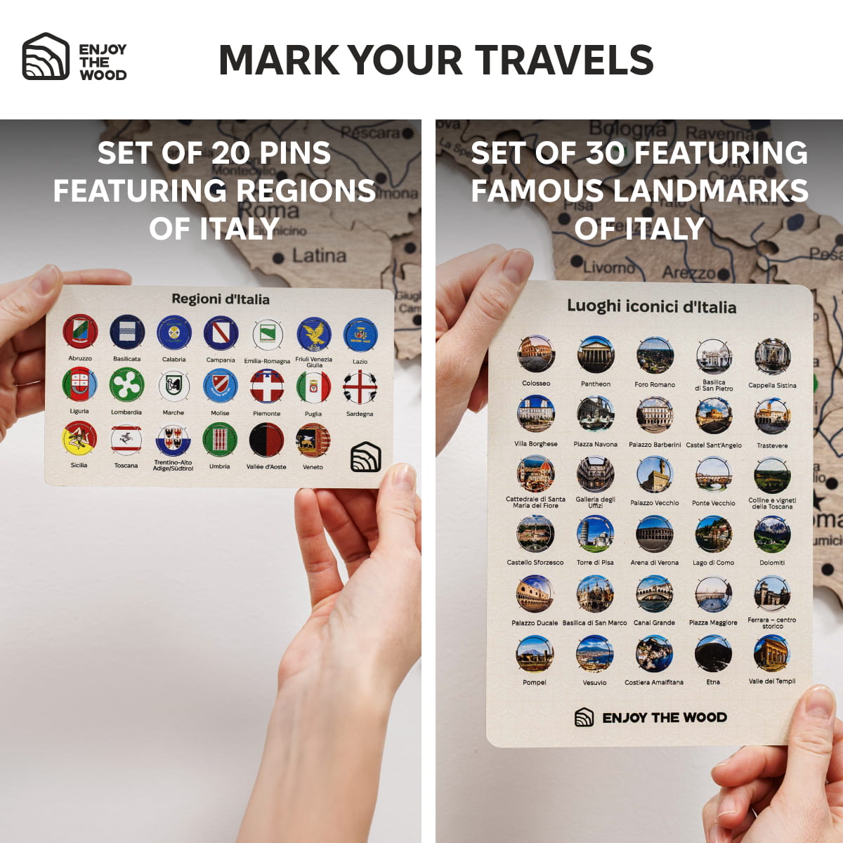 Mapa de Italia Madera - Terra