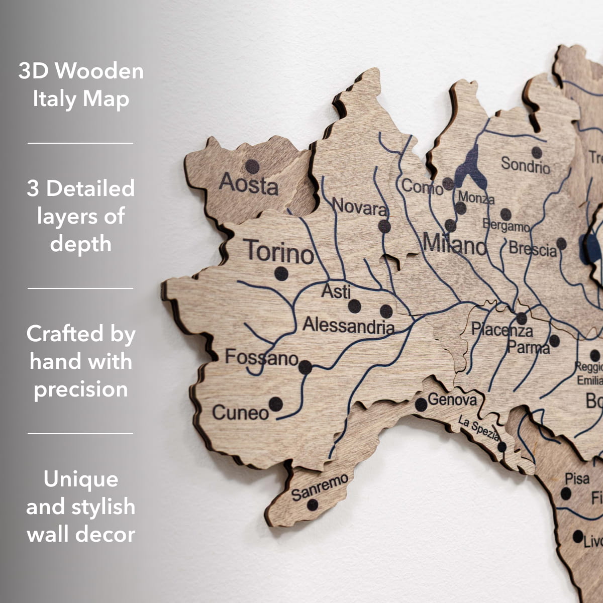 Mapa de Italia Madera - Terra