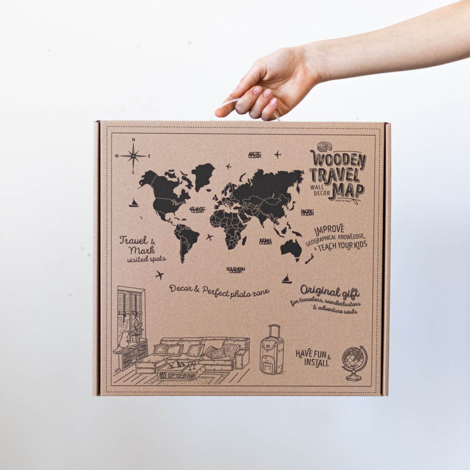 Zoom del mapa de madera