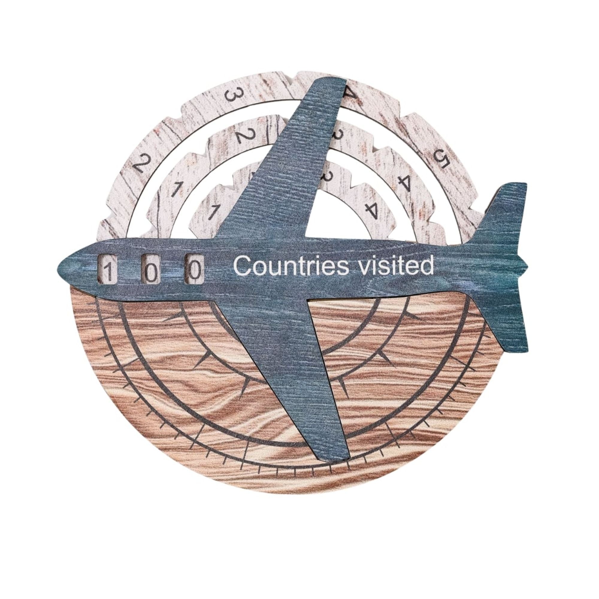 Travel Tracker Mapa Mundi de Madera 3D