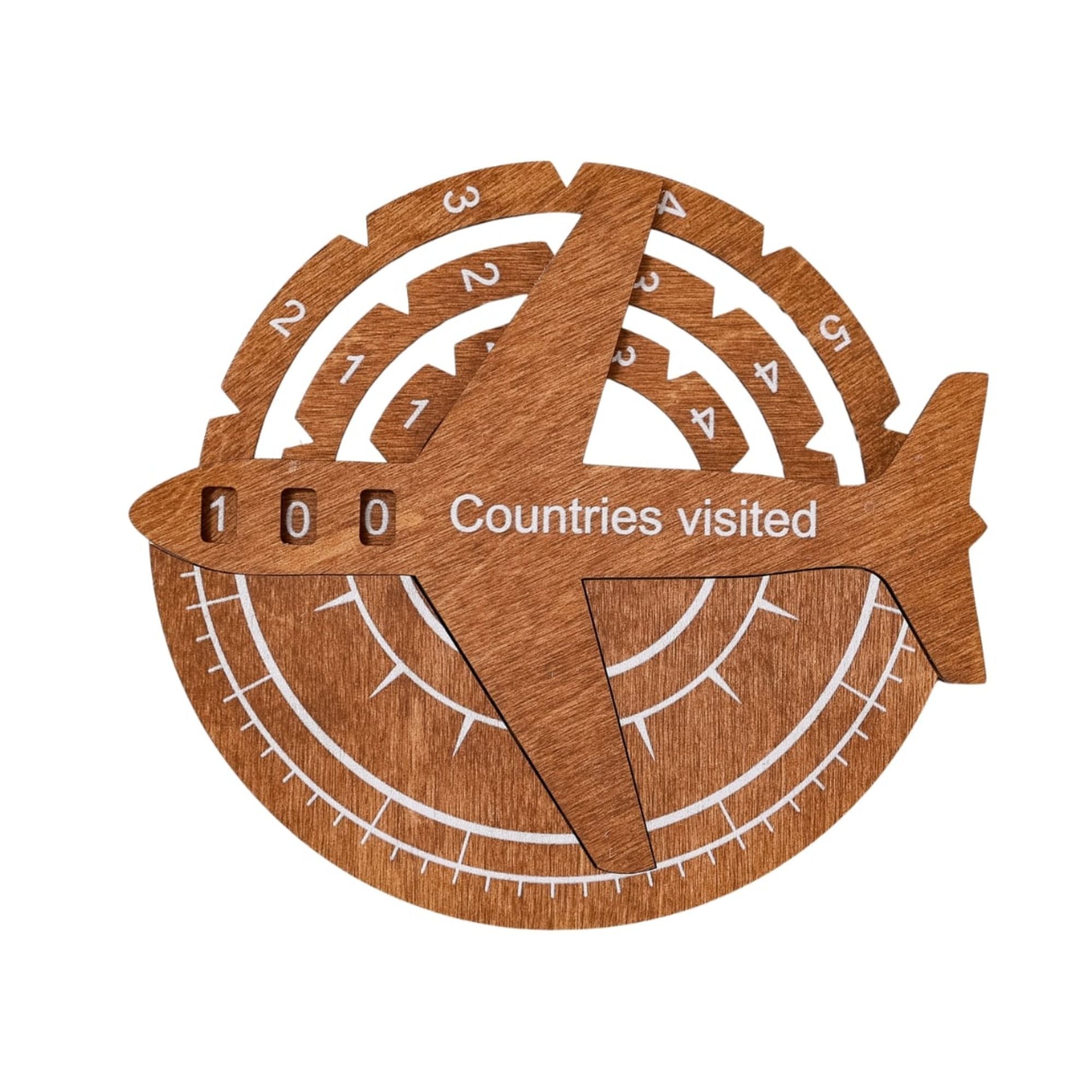 Travel Tracker Mapa Mundi de Madera 3D