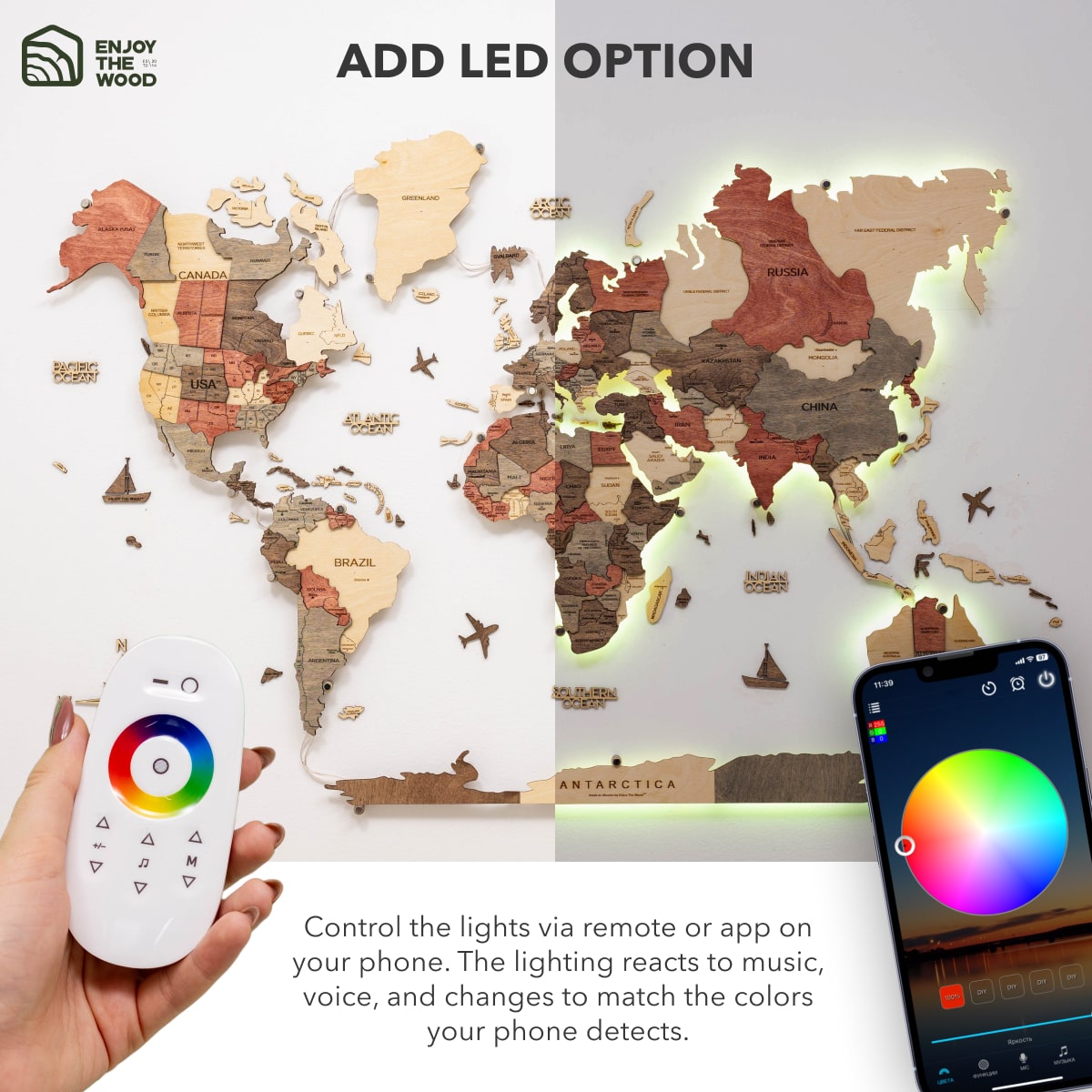 LED  map home decor