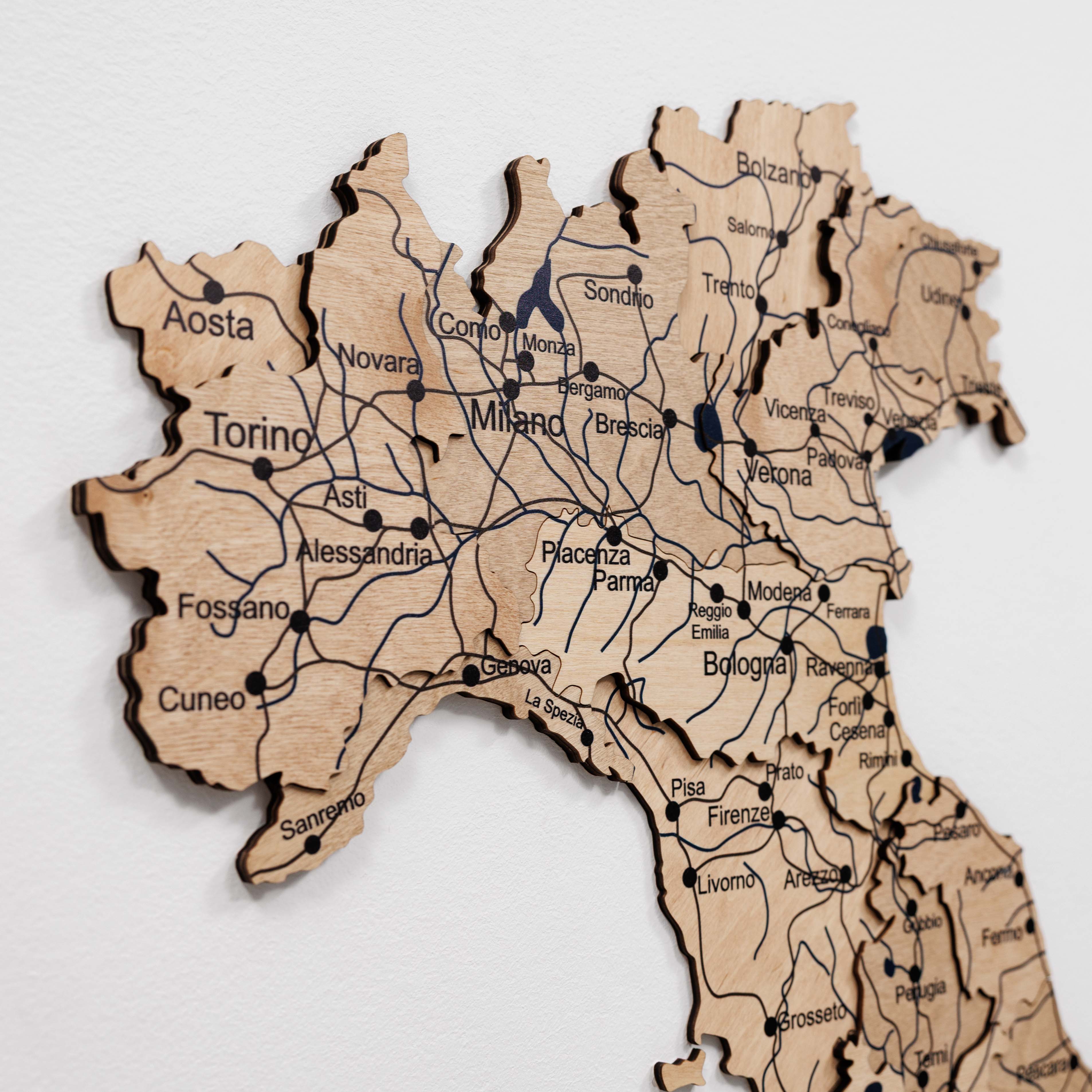 gold map with pins around