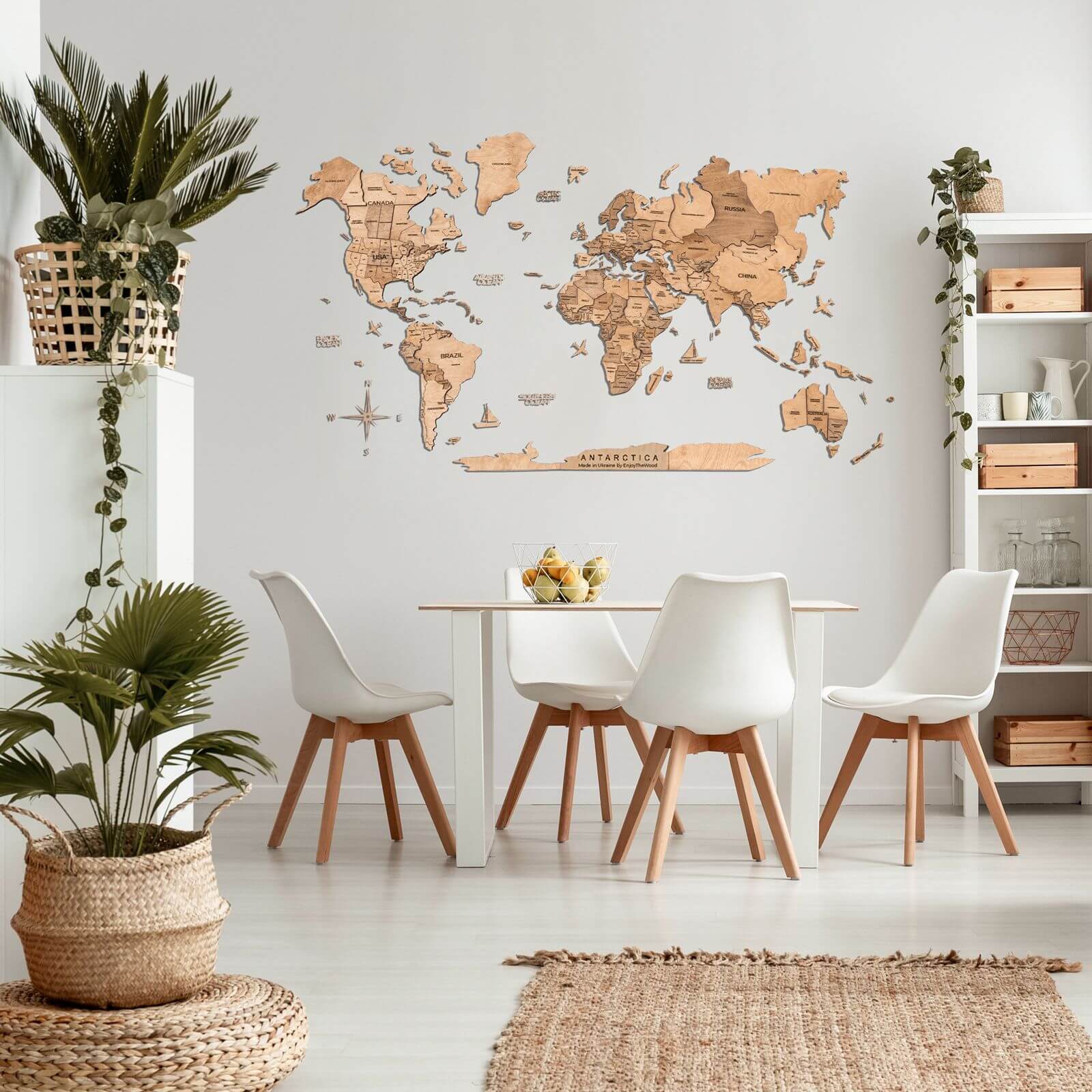 Mapa mundi de madera