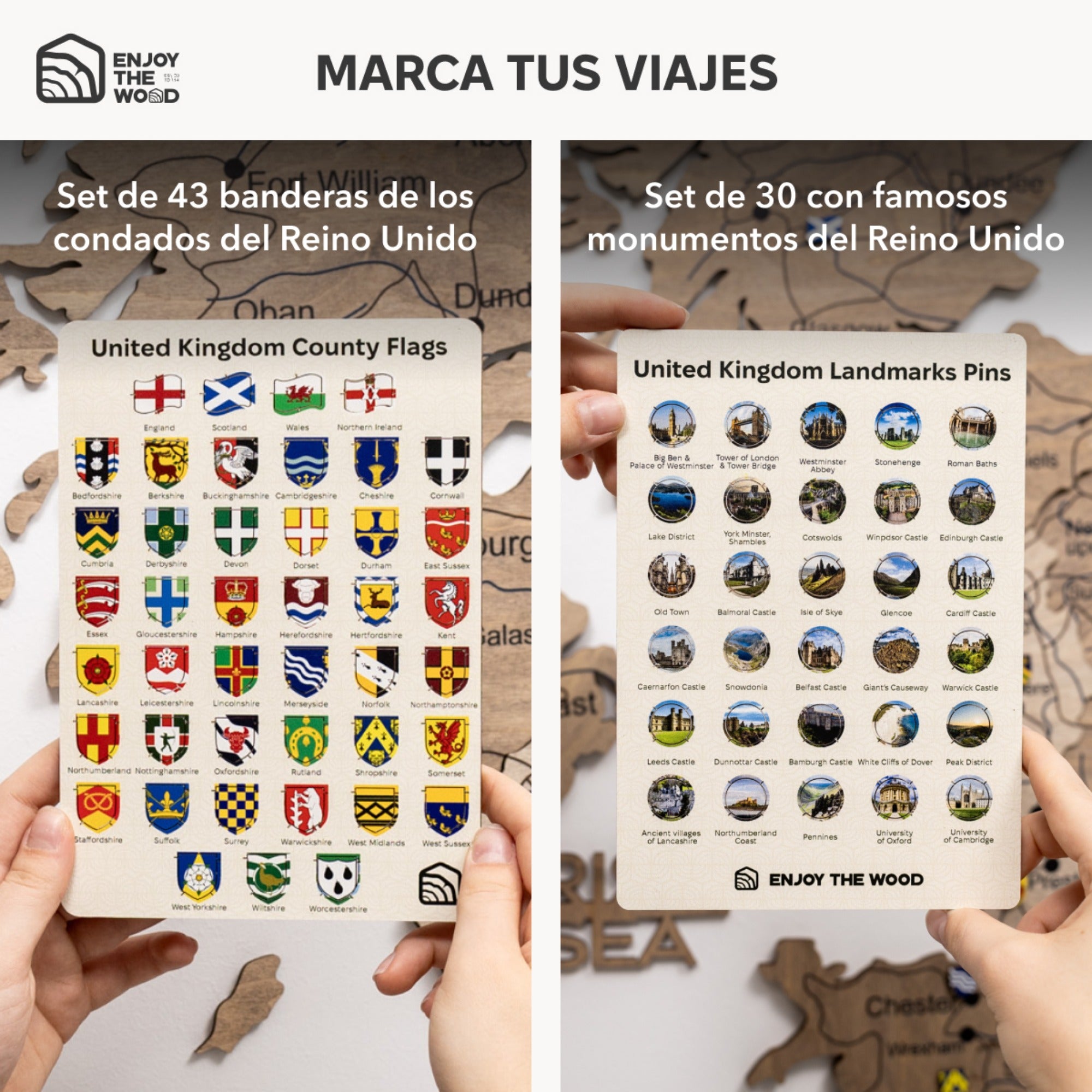 Mapa de Madera 3D del Reino Unido – Terra