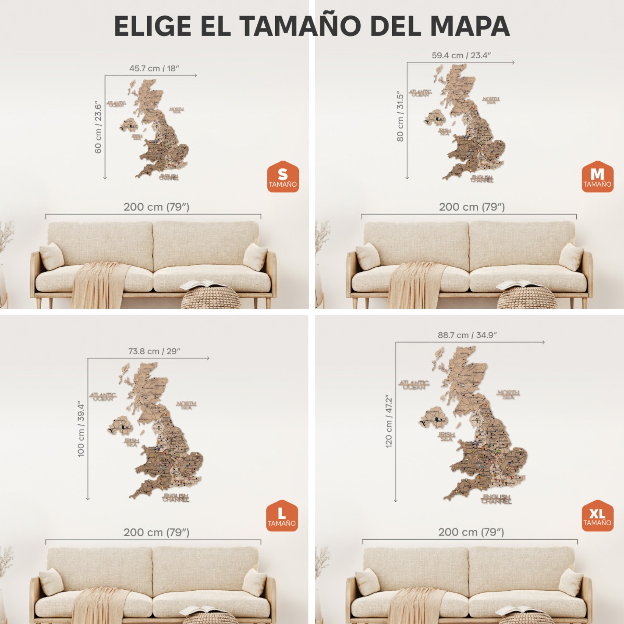 Mapa de Madera 3D del Reino Unido – Terra
