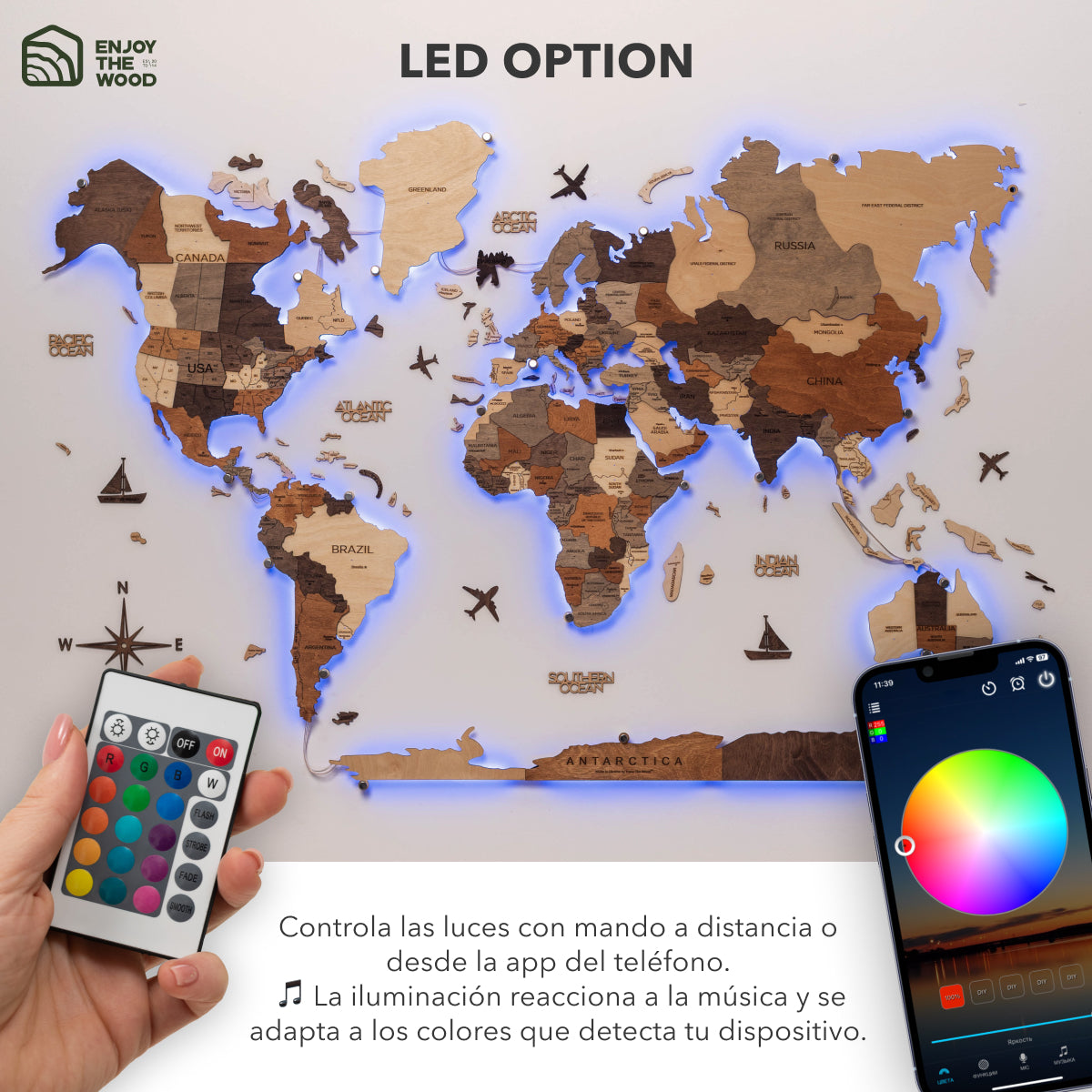 light up map of the world