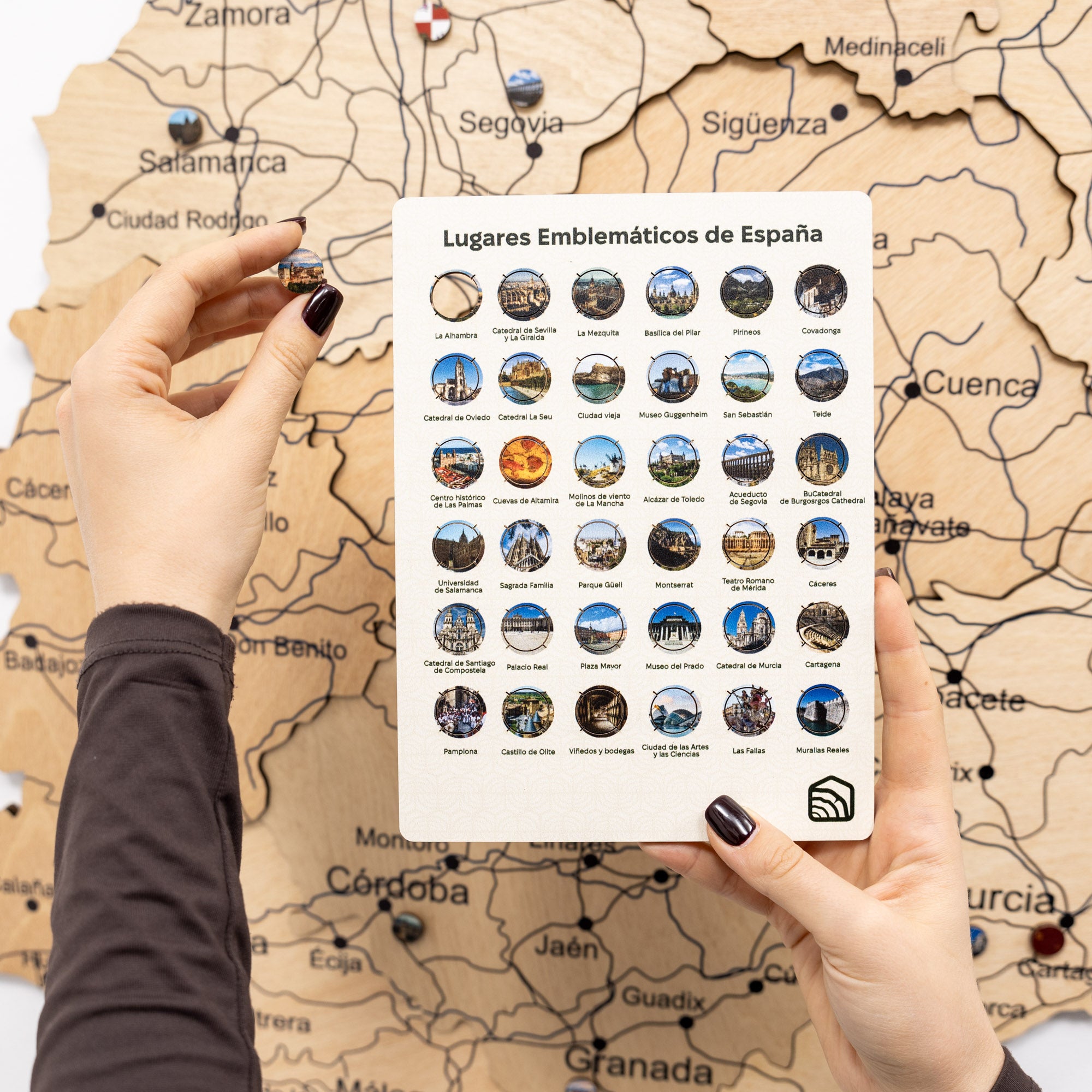 Mapa de España Madera - Dorado