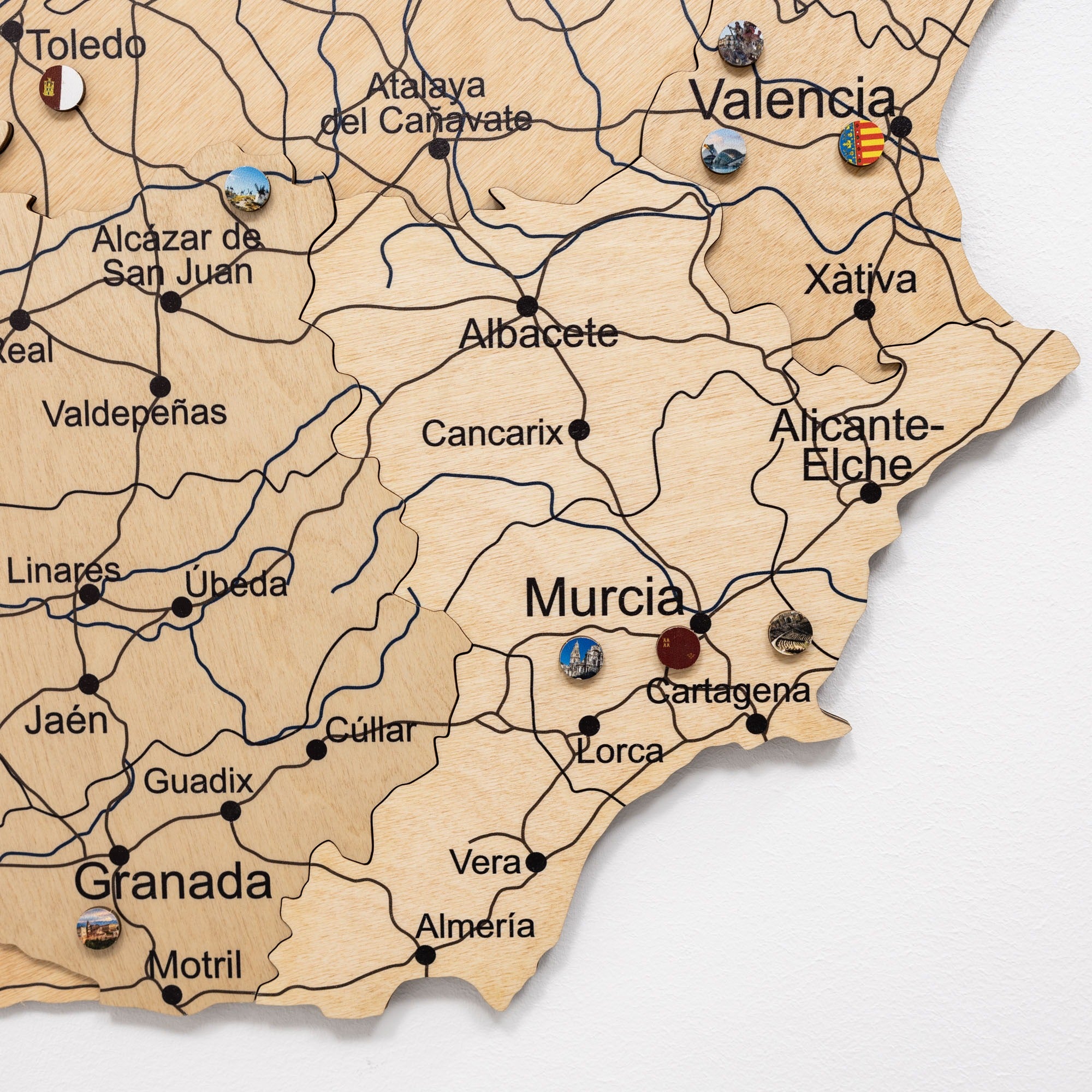 Mapa de España Madera - Dorado