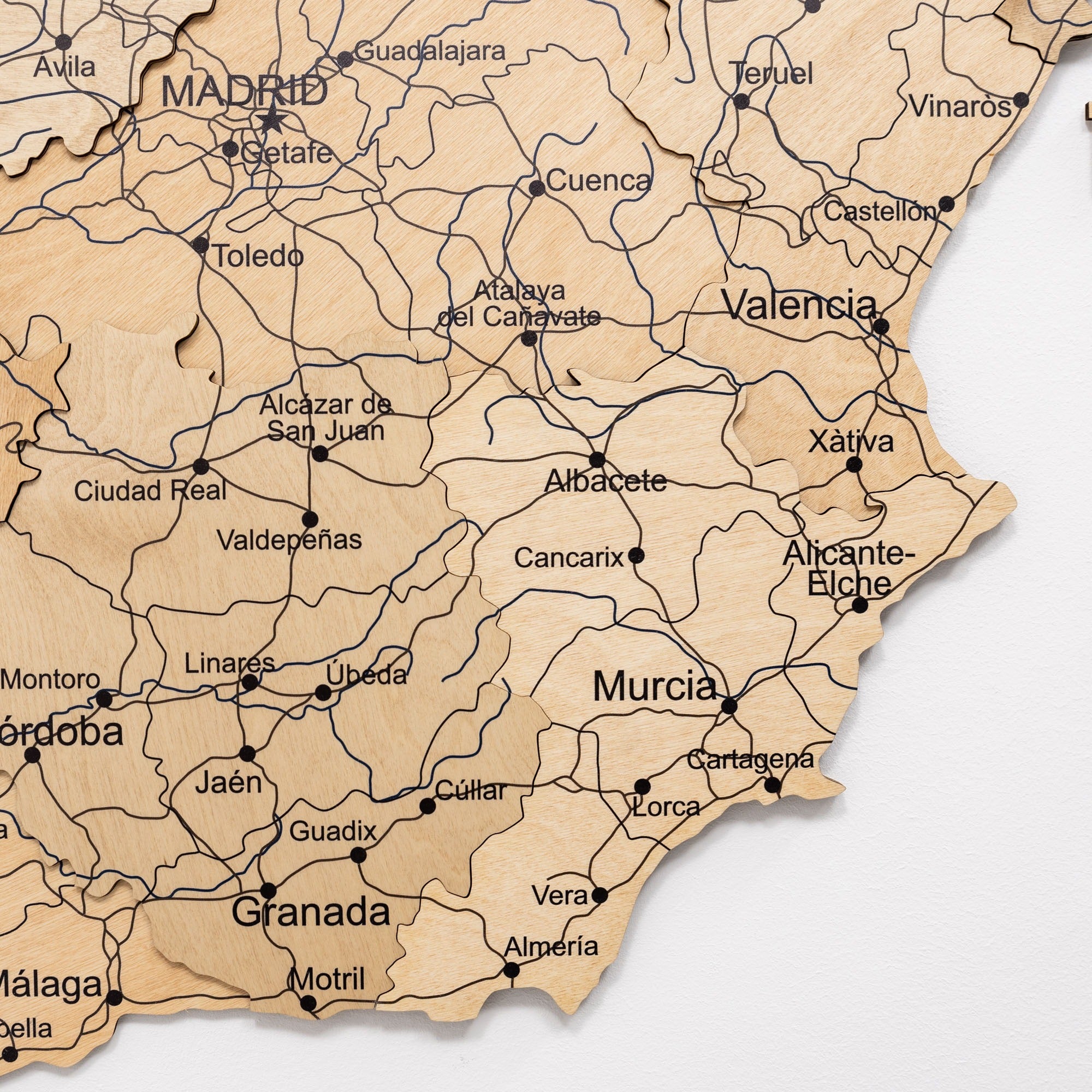 Mapa de España Madera - Dorado