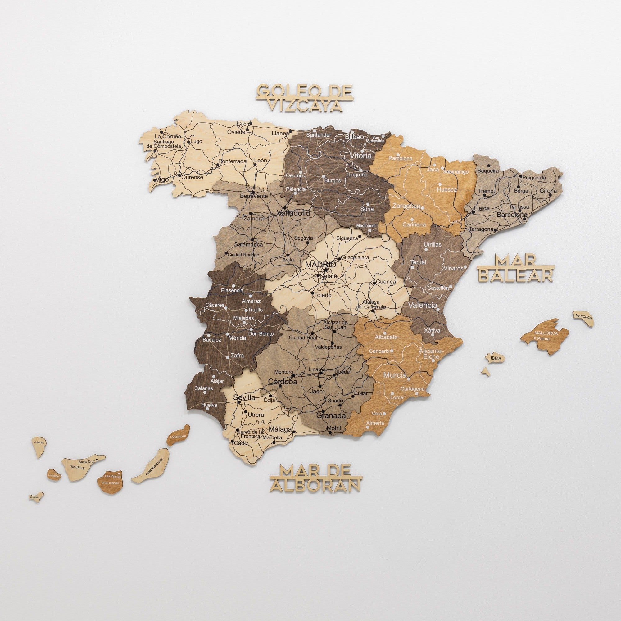 Mapa de España Madera – Multicolor