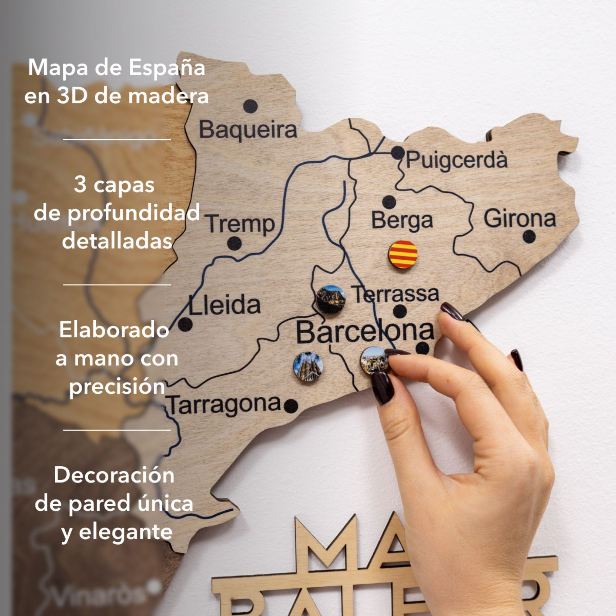 Mapa de España Madera – Multicolor