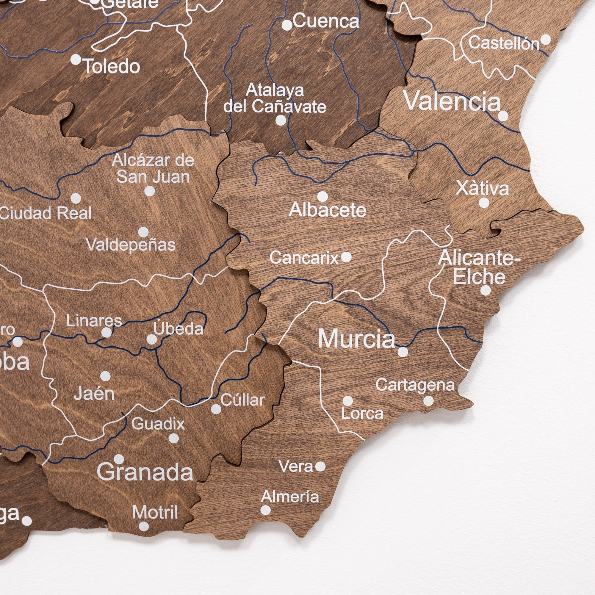 Mapa de España Madera - Nogal Oscuro