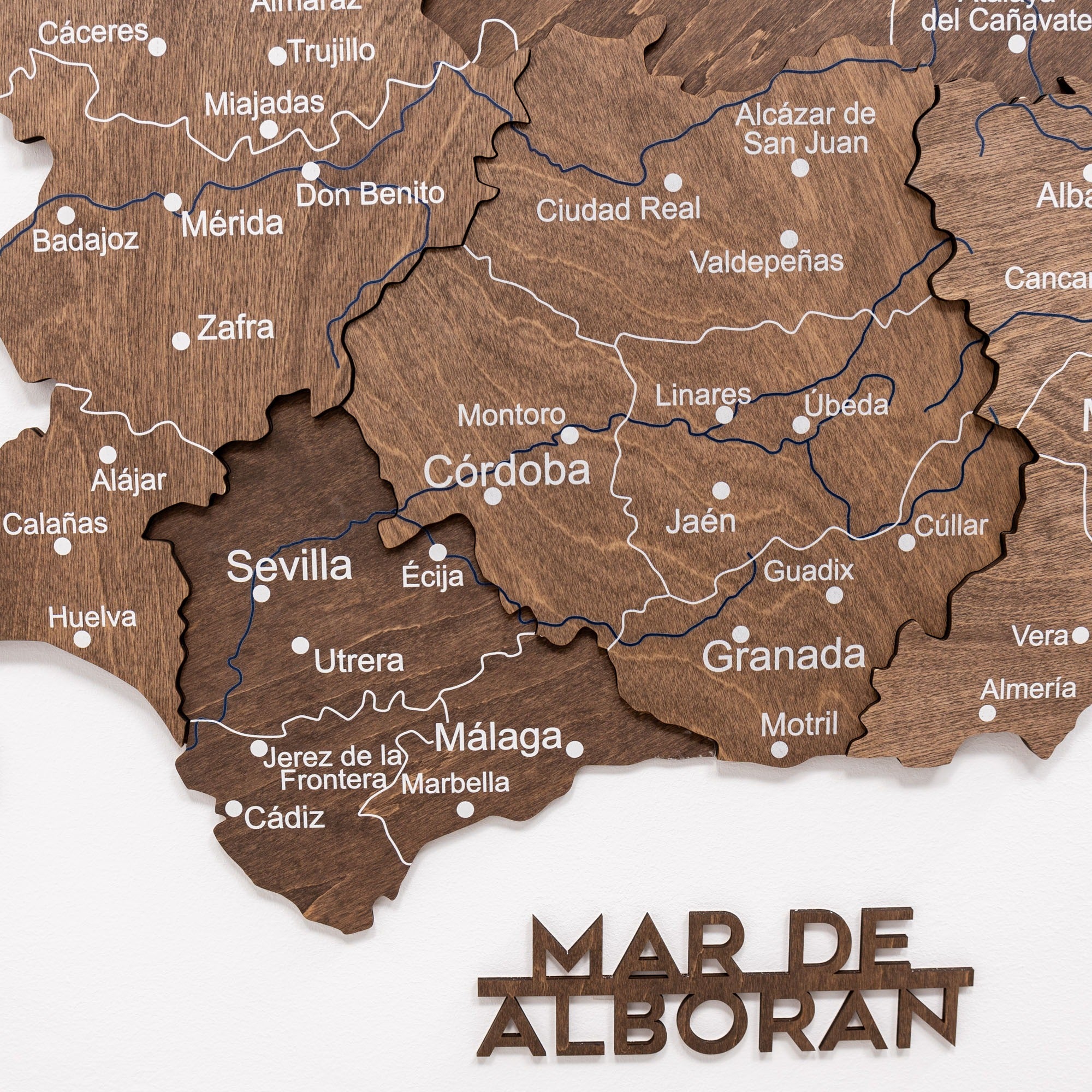 Mapa de España Madera - Nogal Oscuro