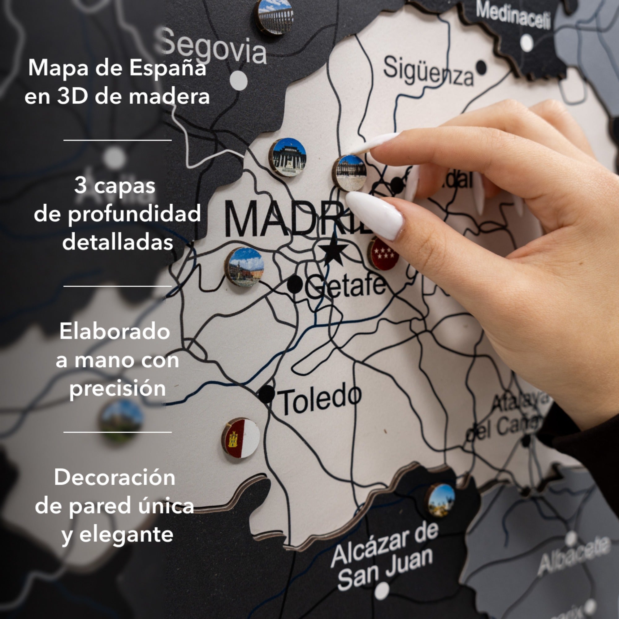 Mapa de España Madera - Nordik