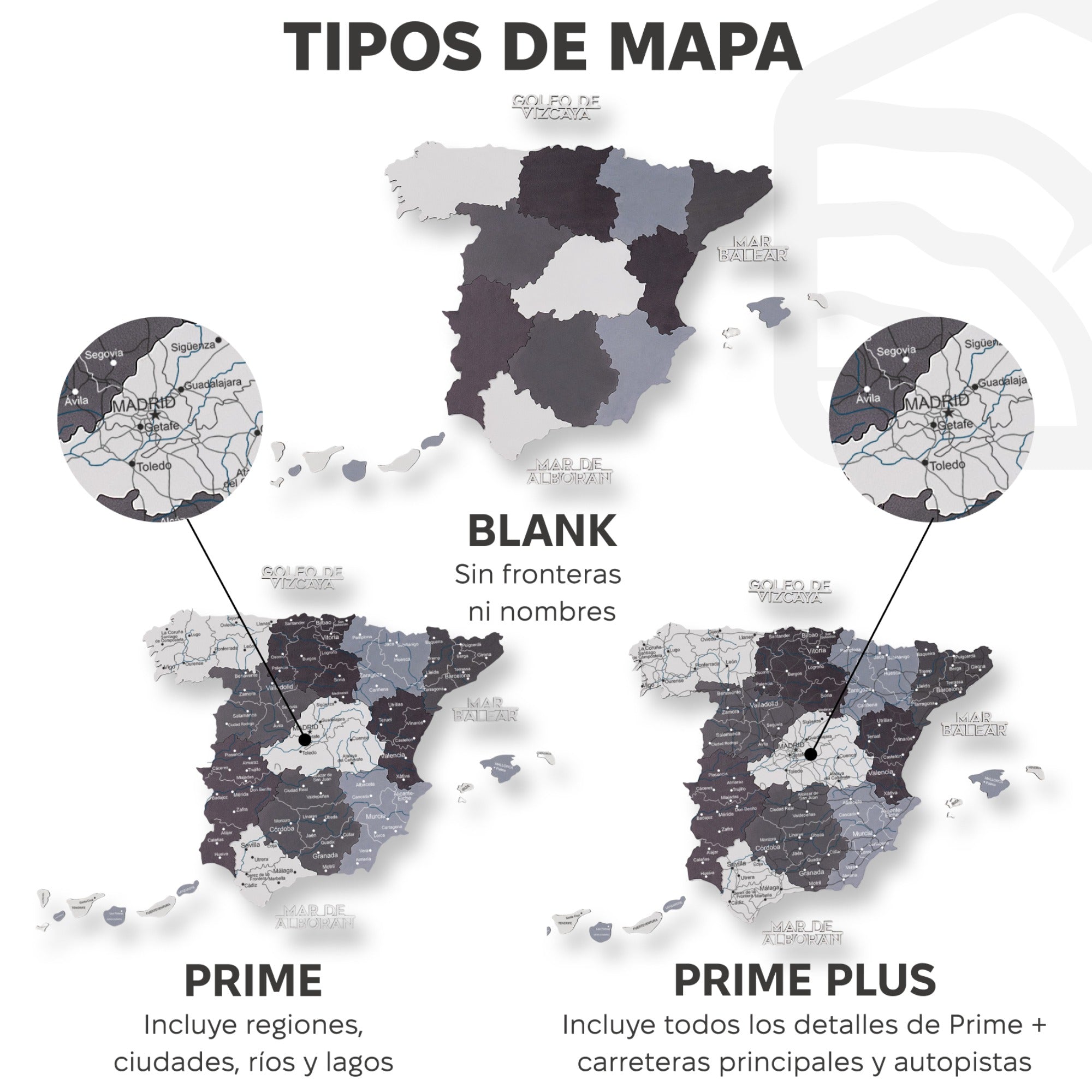 Mapa de España Madera - Nordik