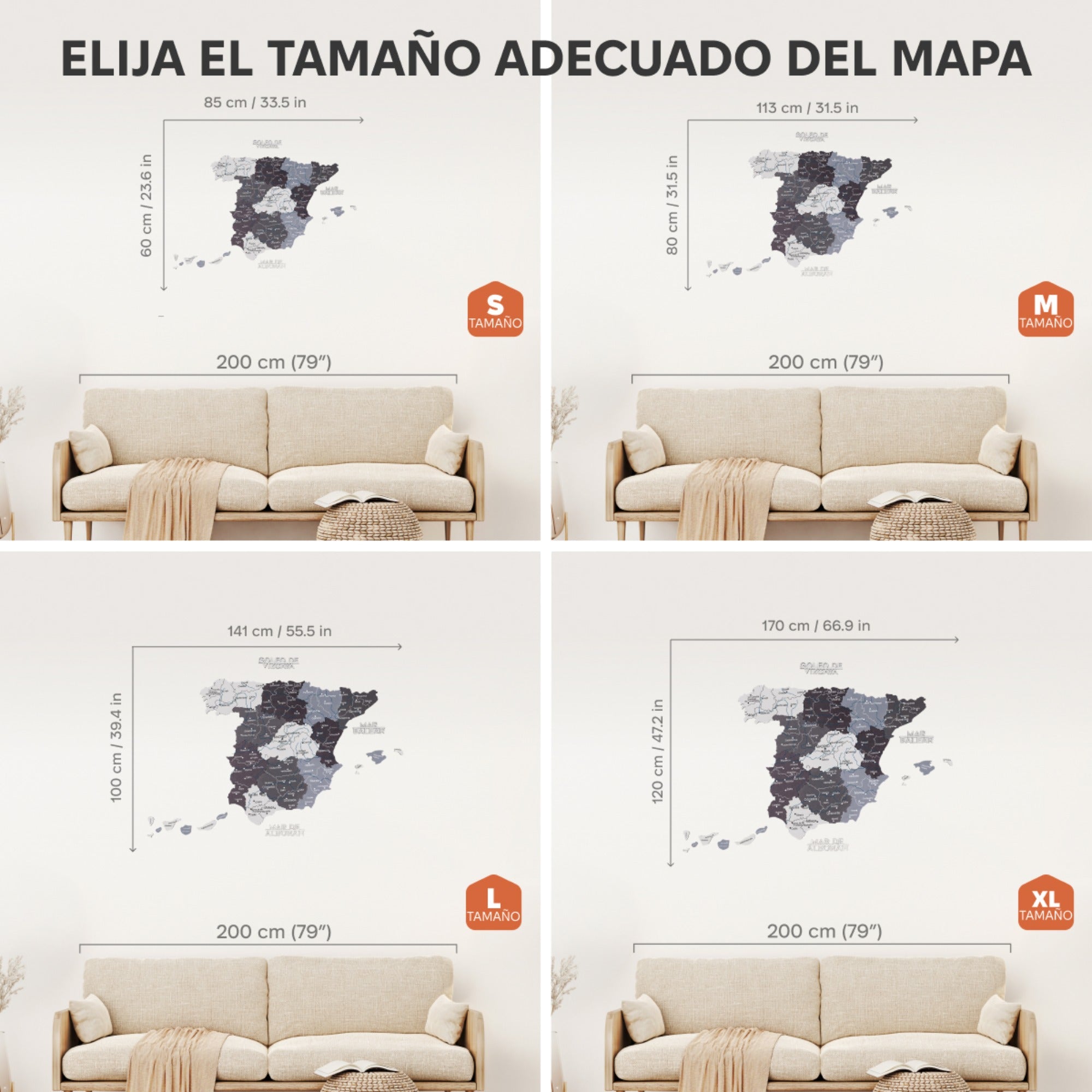 Mapa de España Madera - Nordik