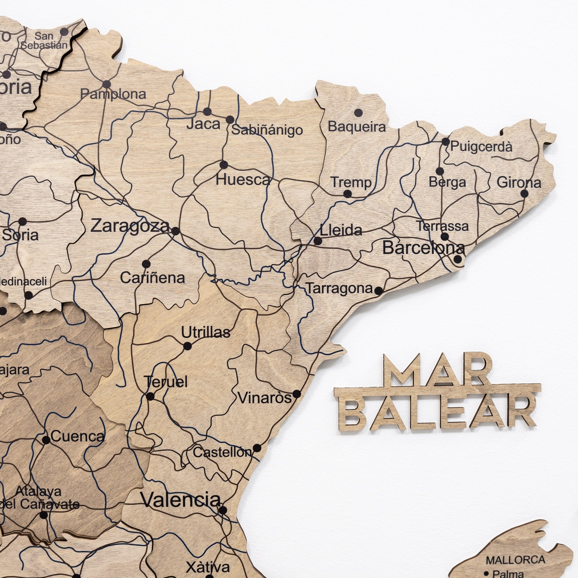 Mapa de España Madera - Terra