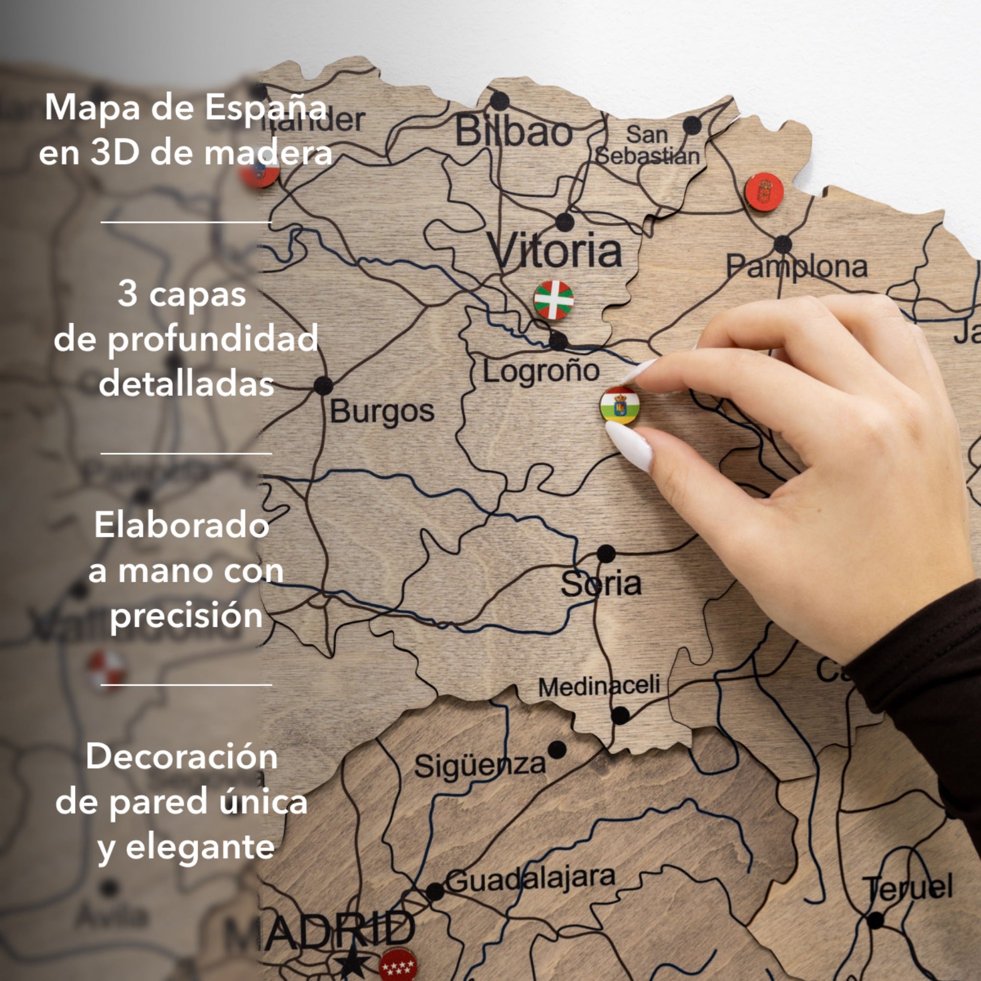 Mapa de España Madera - Terra