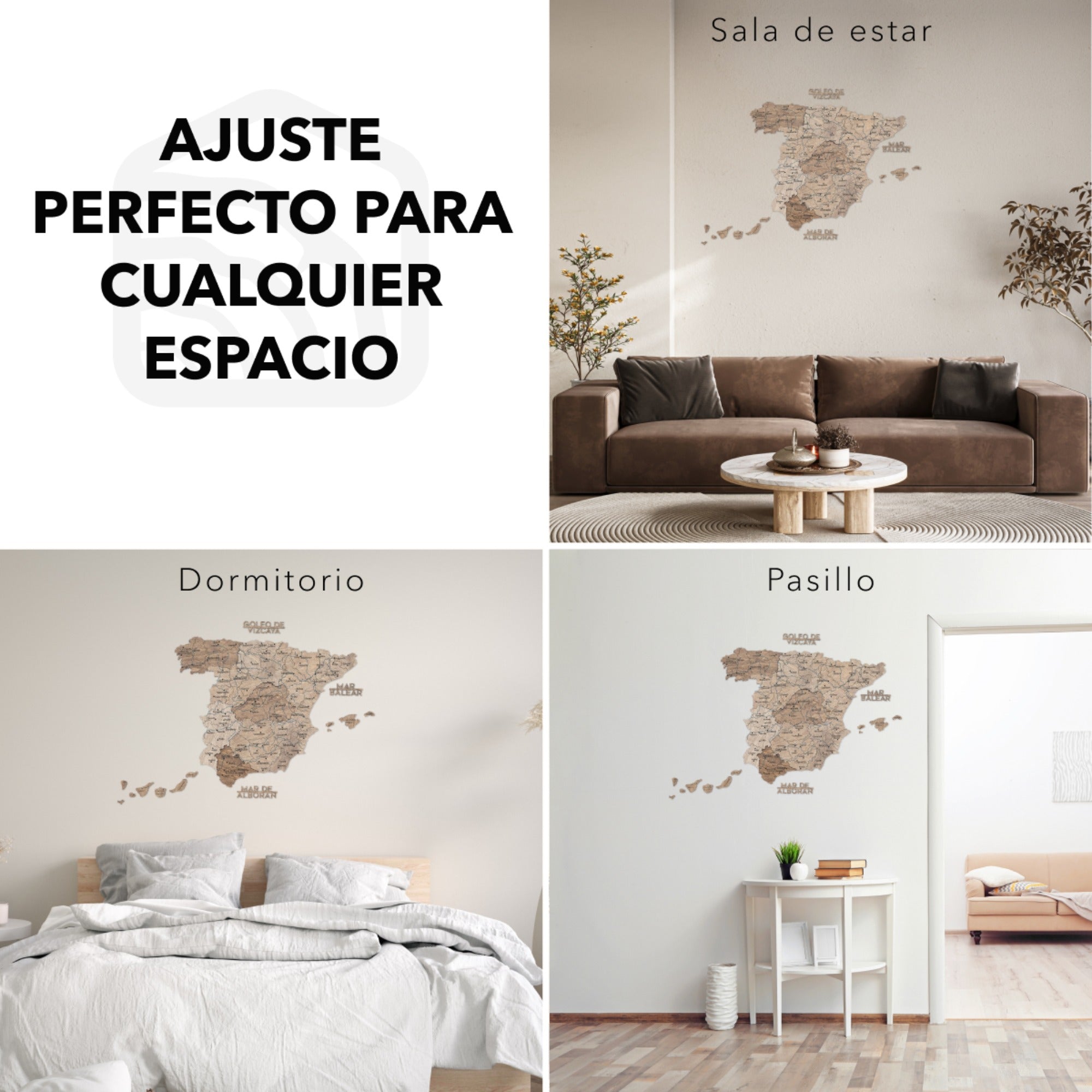 Mapa de España Madera - Terra