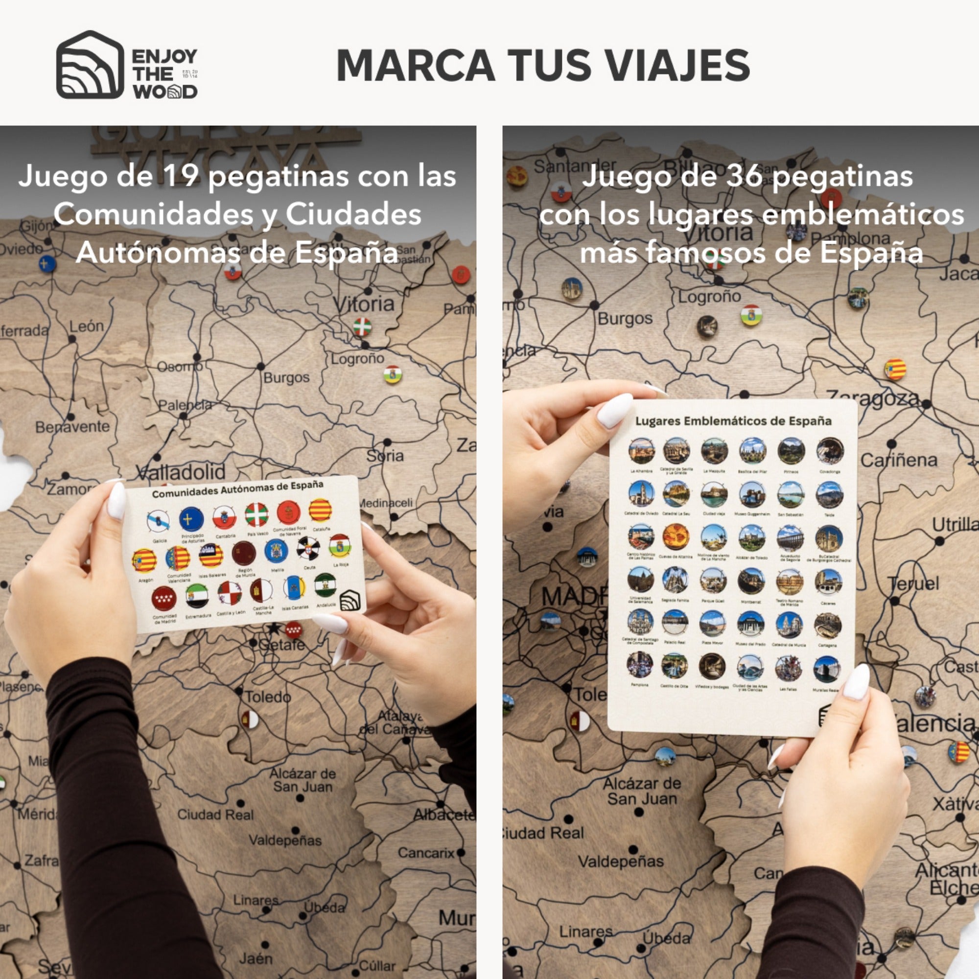 Mapa de España Madera - Terra