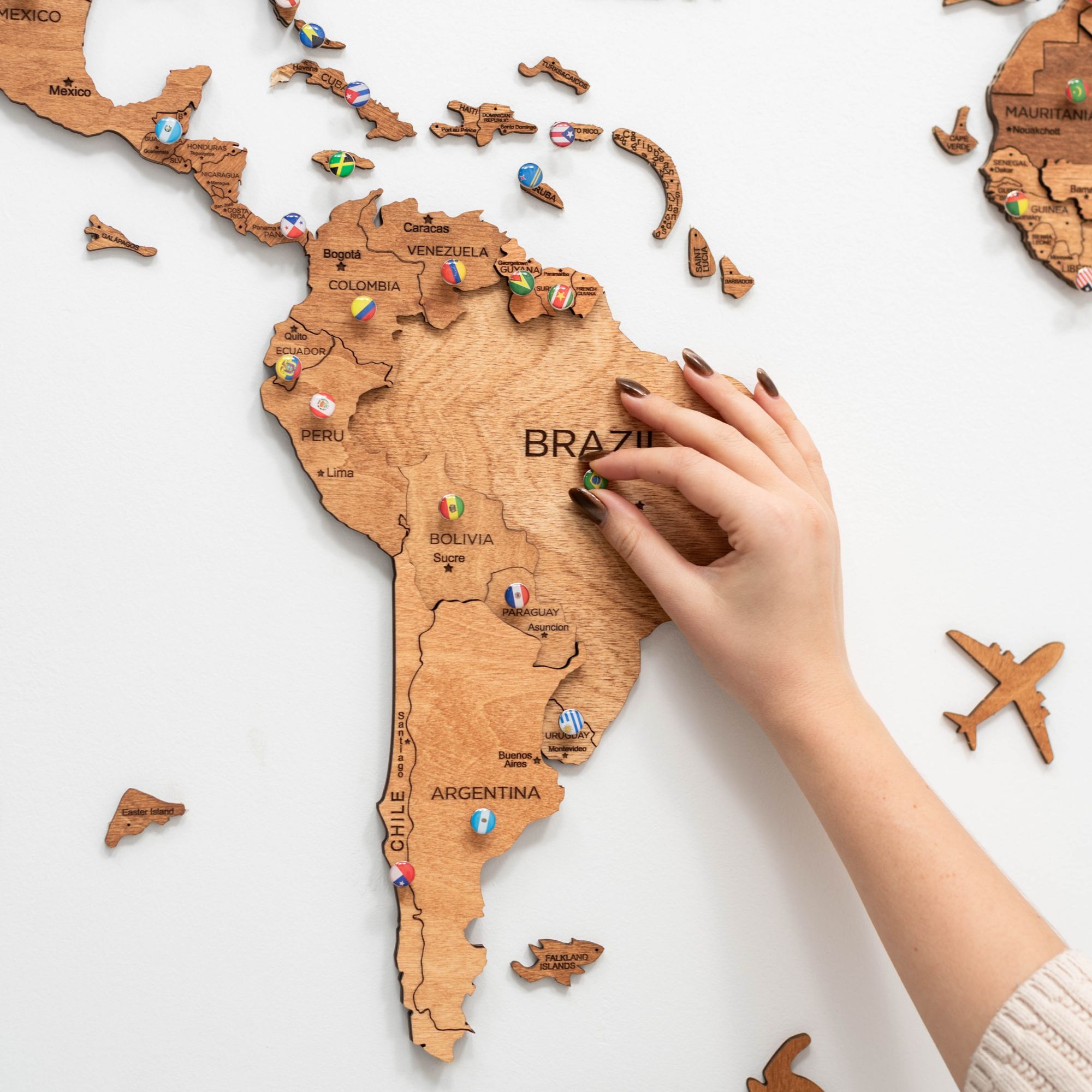 Mapa 3D decorativo