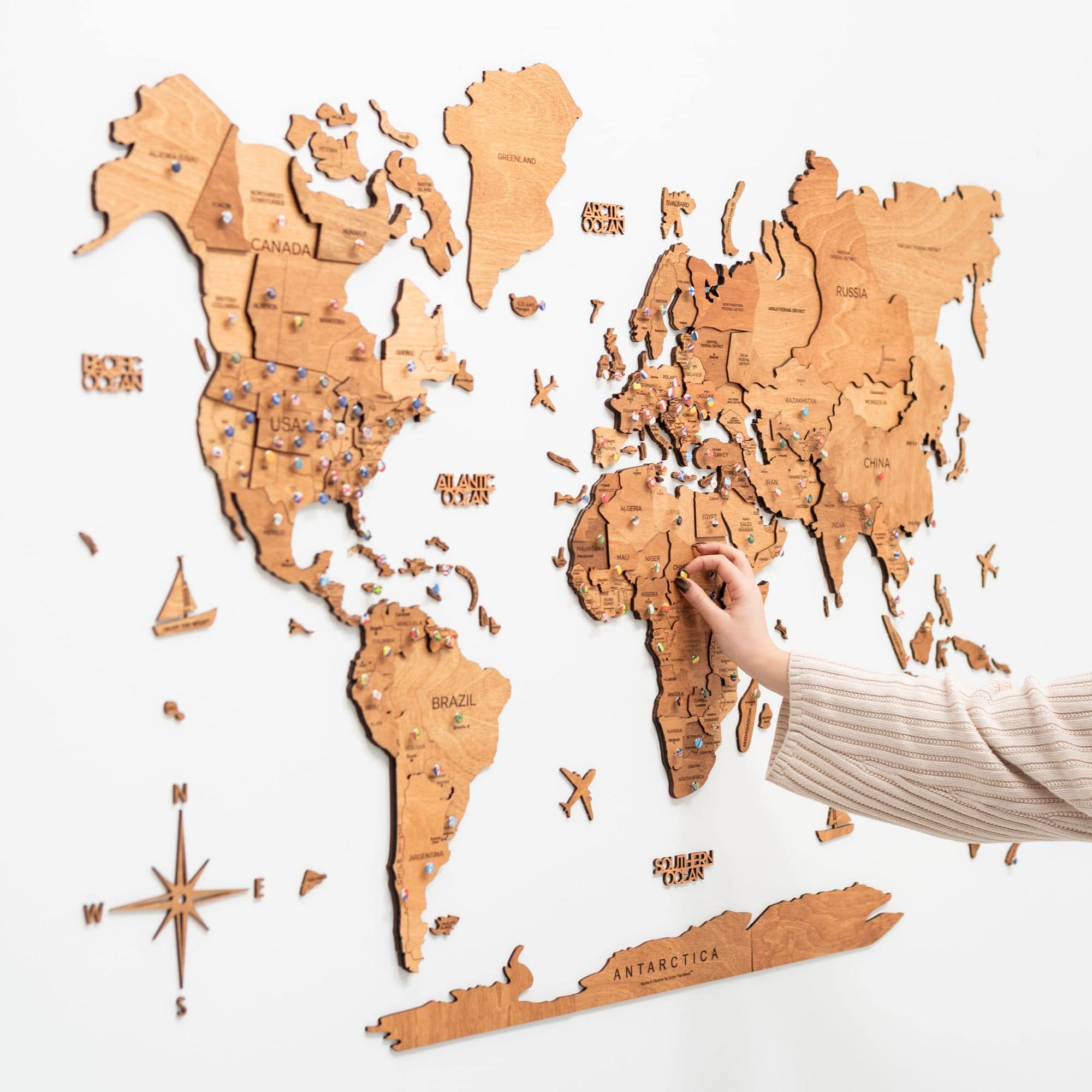 Mapa 3D decorativo