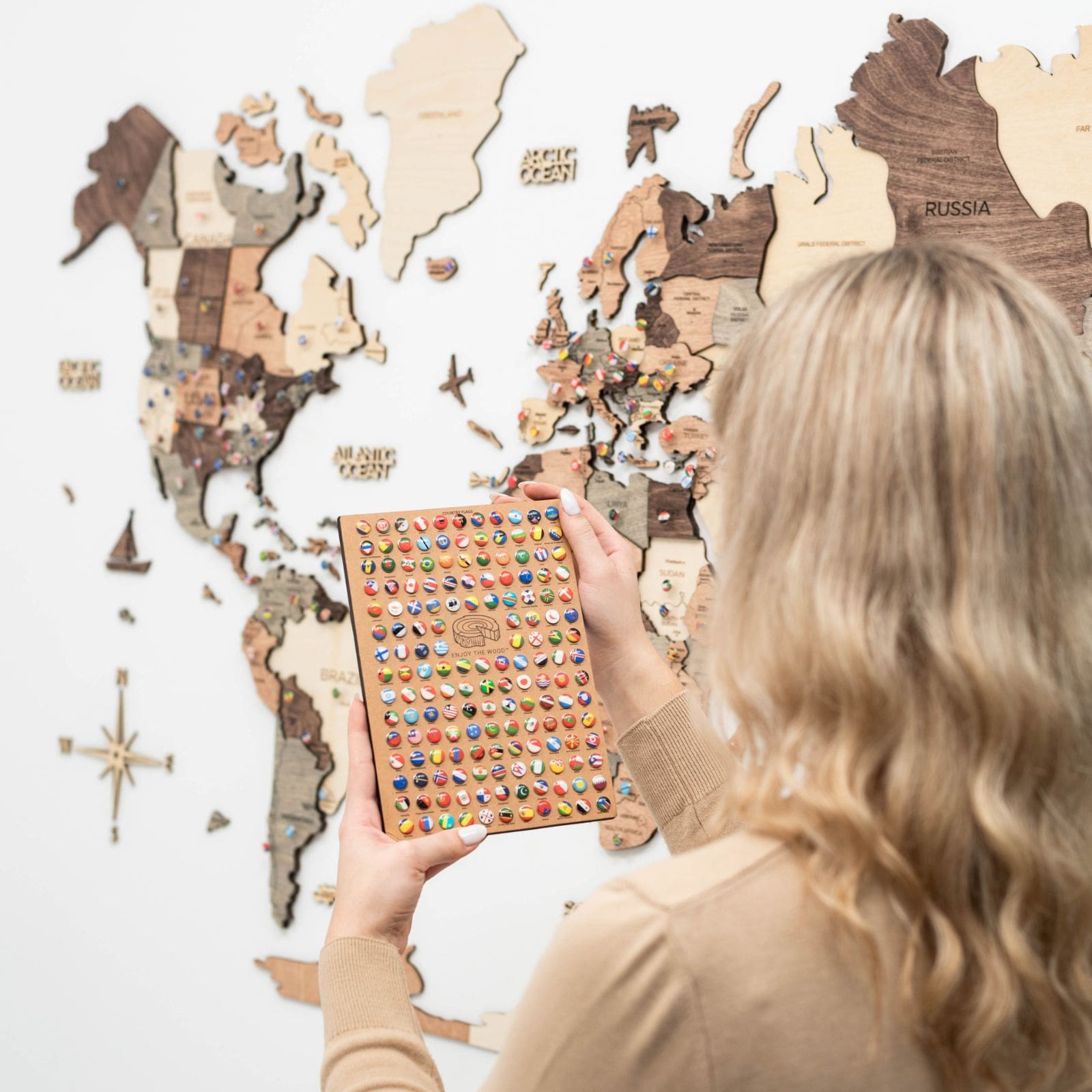 Decoración de pared con mapa