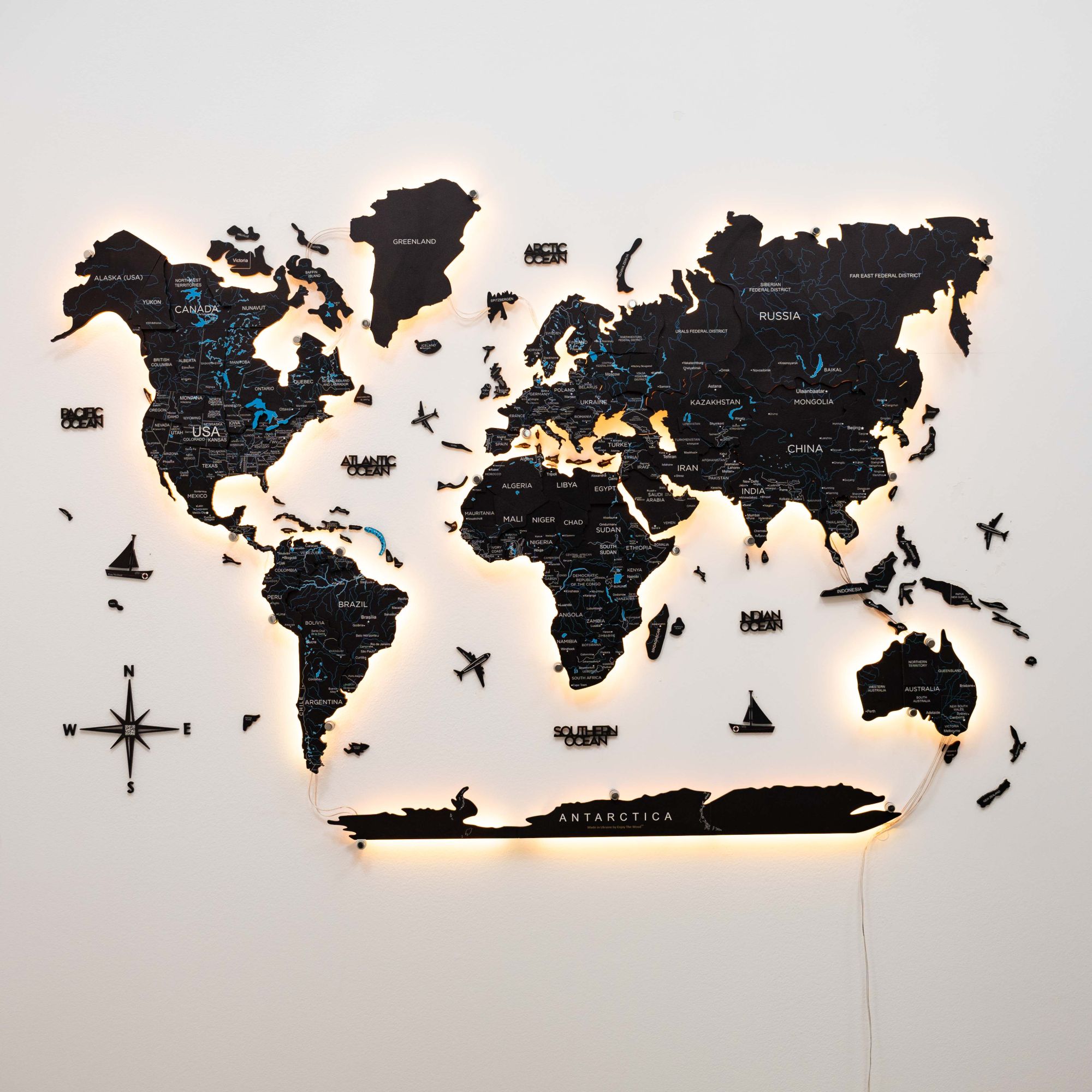 light up world map
