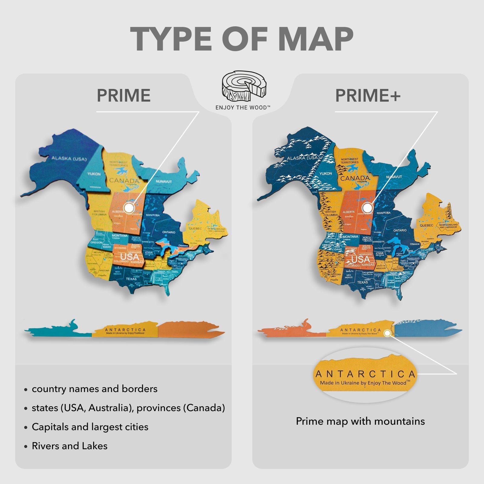 3D LED / LUMINOUS Wooden World Map 3.0 Indie